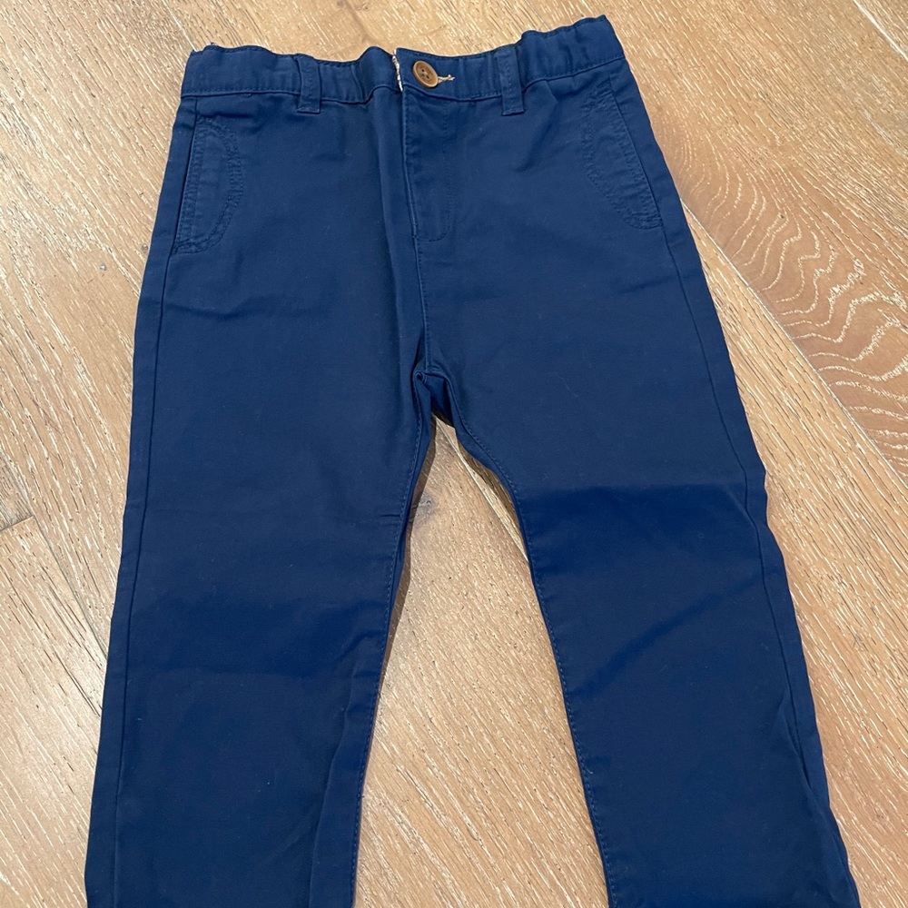 Zara Flat Front Skinny Chinos - Navy